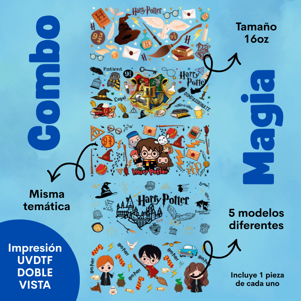 Stickers UVDTF 16oz - Combo Magia
