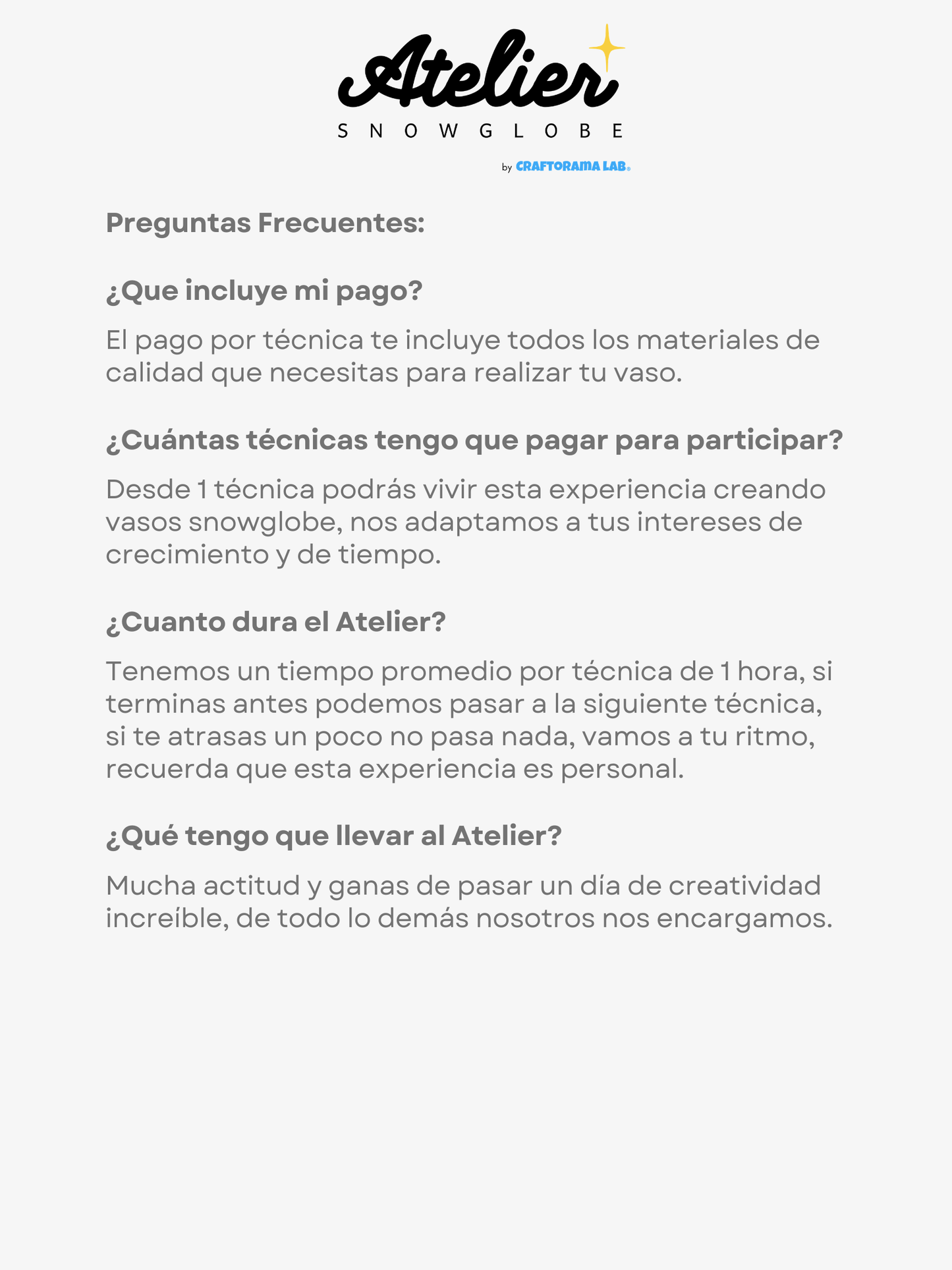 Atelier Snowglobe - 4 de Julio