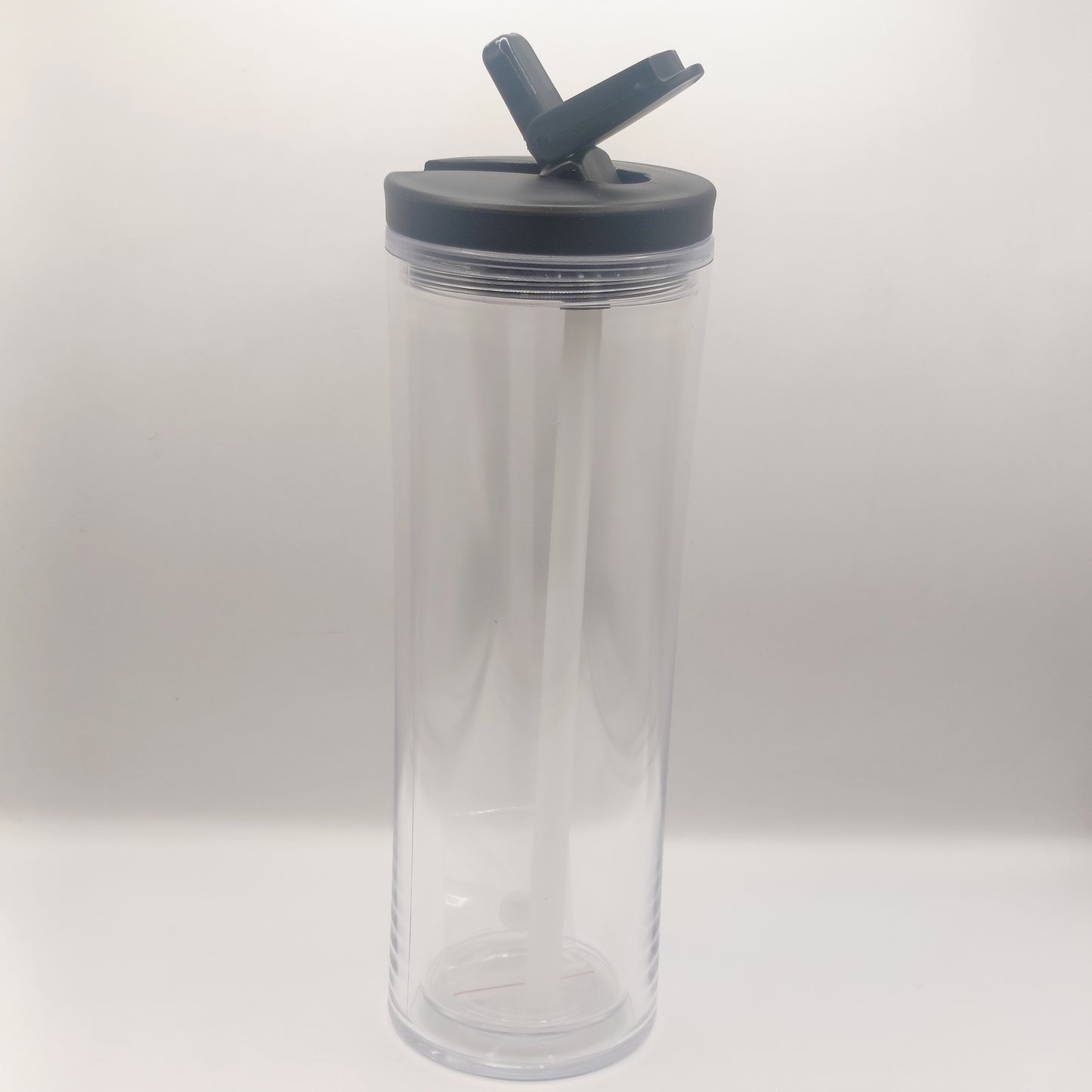 Vaso para Snow Globe Skinny 20oz acrílico con popote retractil