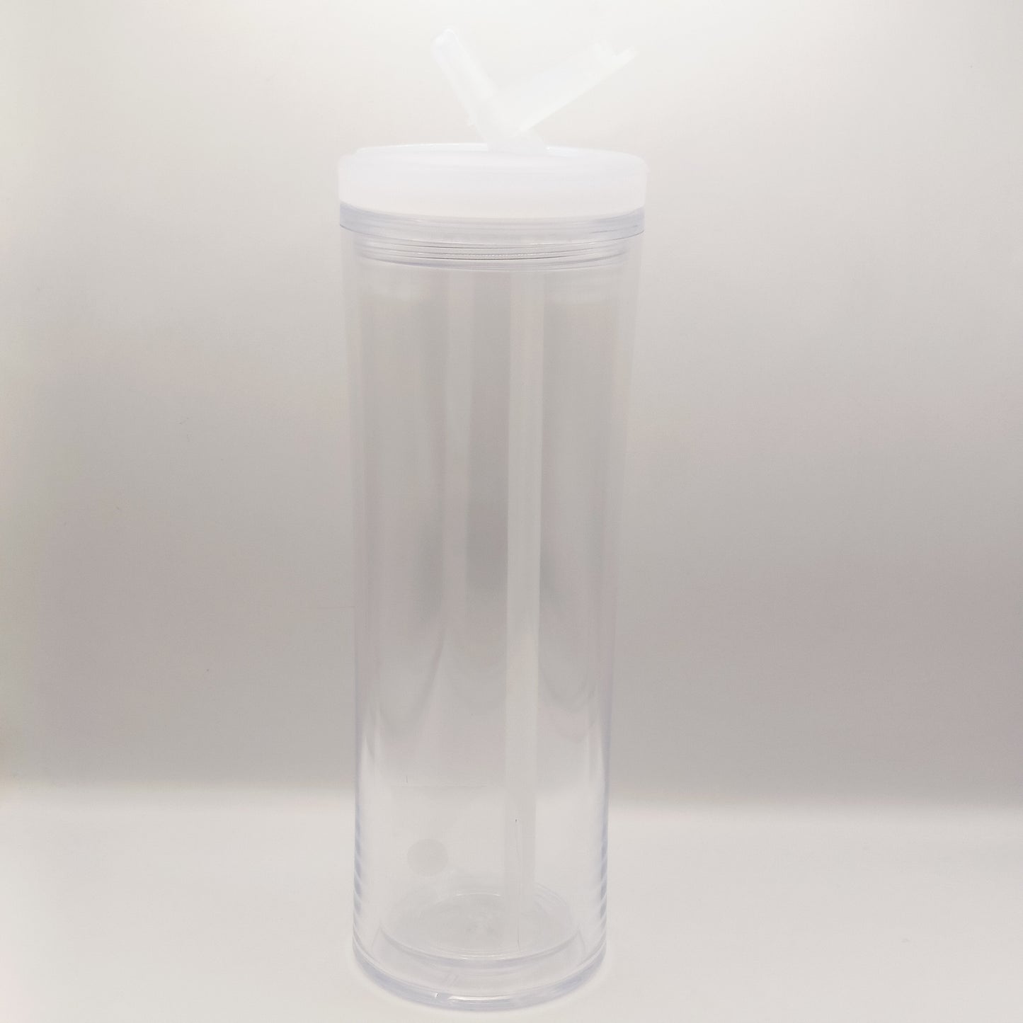 Vaso para Snow Globe Skinny 20oz acrílico con popote retractil