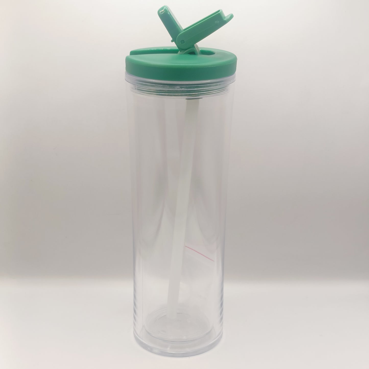 Vaso para Snow Globe Skinny 20oz acrílico con popote retractil