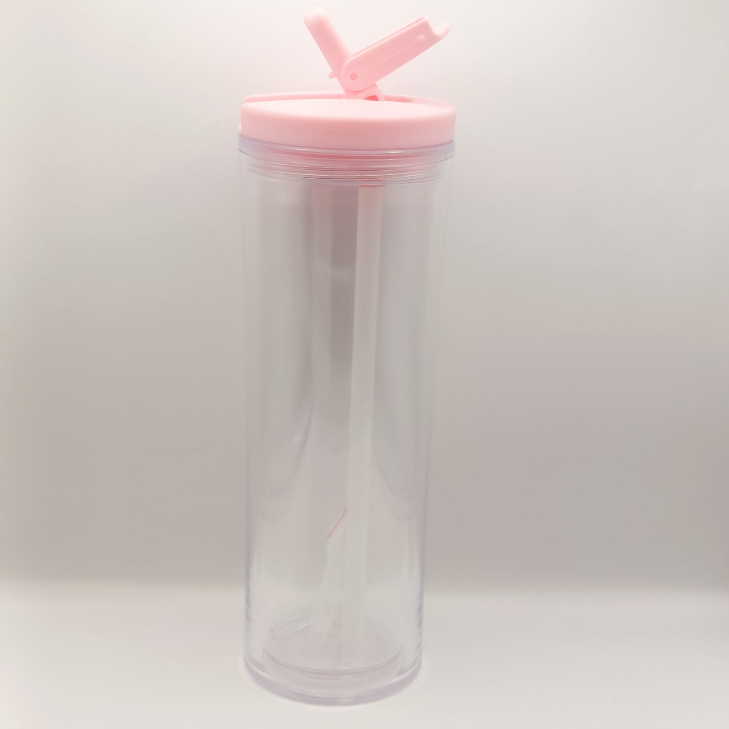 Vaso para Snow Globe Skinny 20oz acrílico con popote retractil