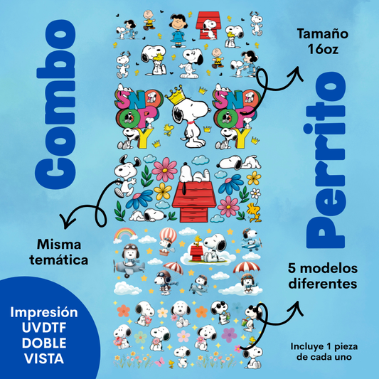 Stickers UVDTF 16oz - Combo Perrito
