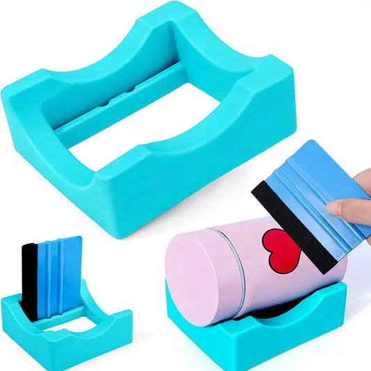 Soporte de silicón para vasos con pleca aplicadora de UVDTF, Vinil