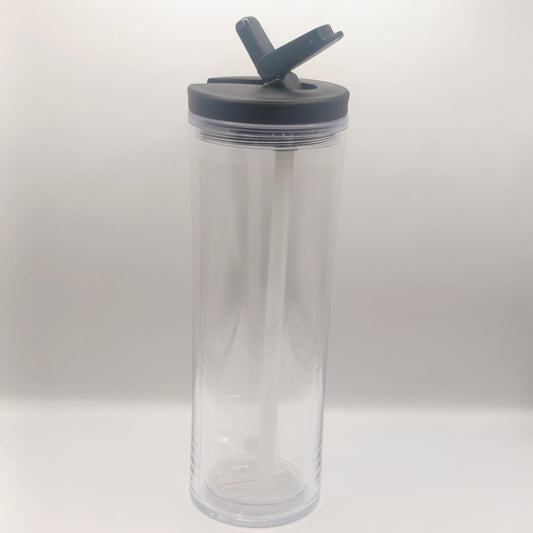 Vaso para Snow Globe Skinny 20oz acrílico con popote retractil