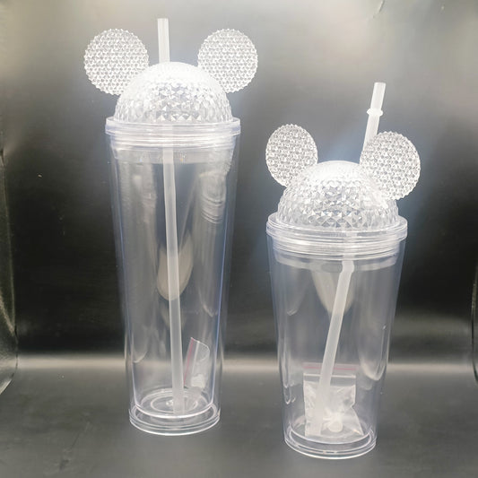 Vaso para Snow Globe 16oz y 24 oz acrílico tapa de orejas