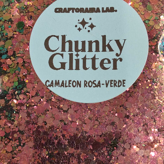 Chunky Glitter CAMALEON ROSA-VERDE