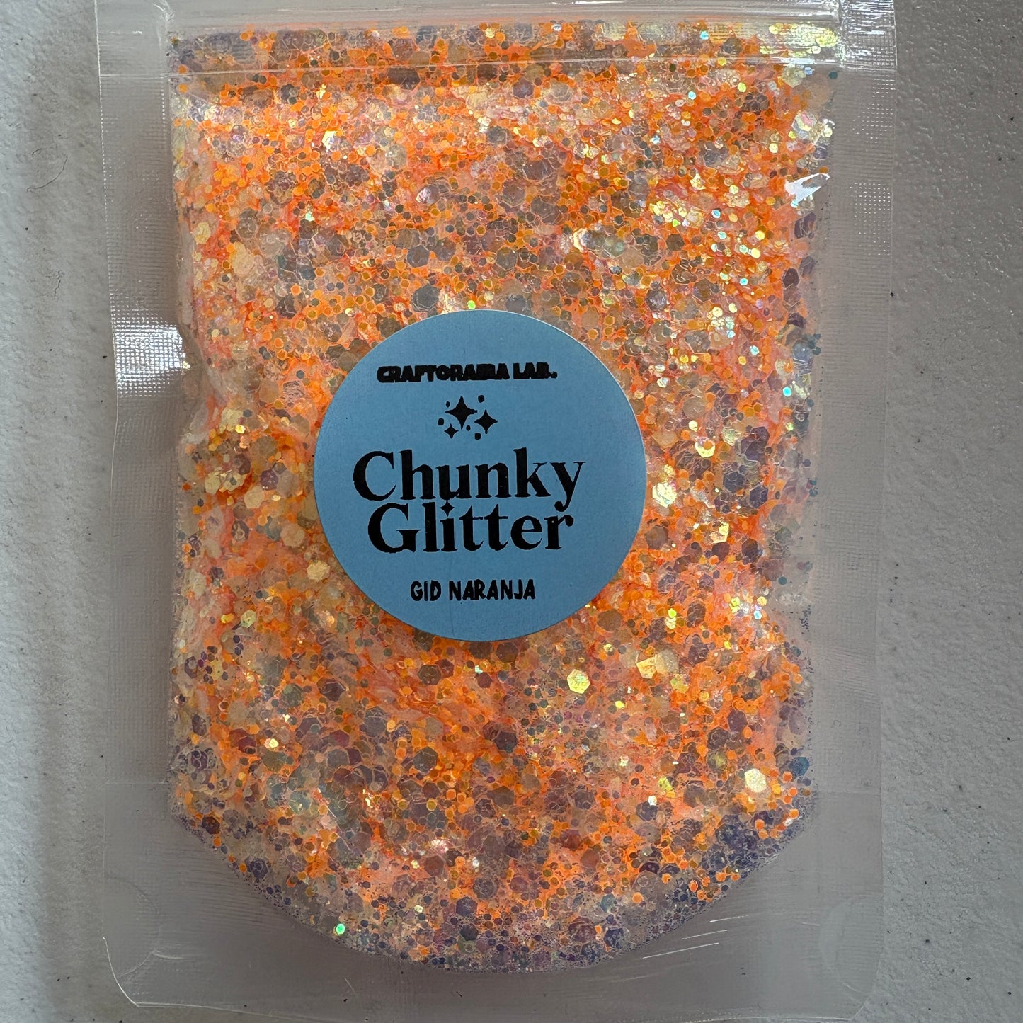Chunky Glitter GLOW IN THE DARK NARANJA