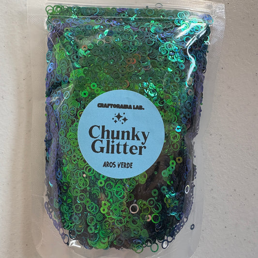 Aros Glitter VERDE