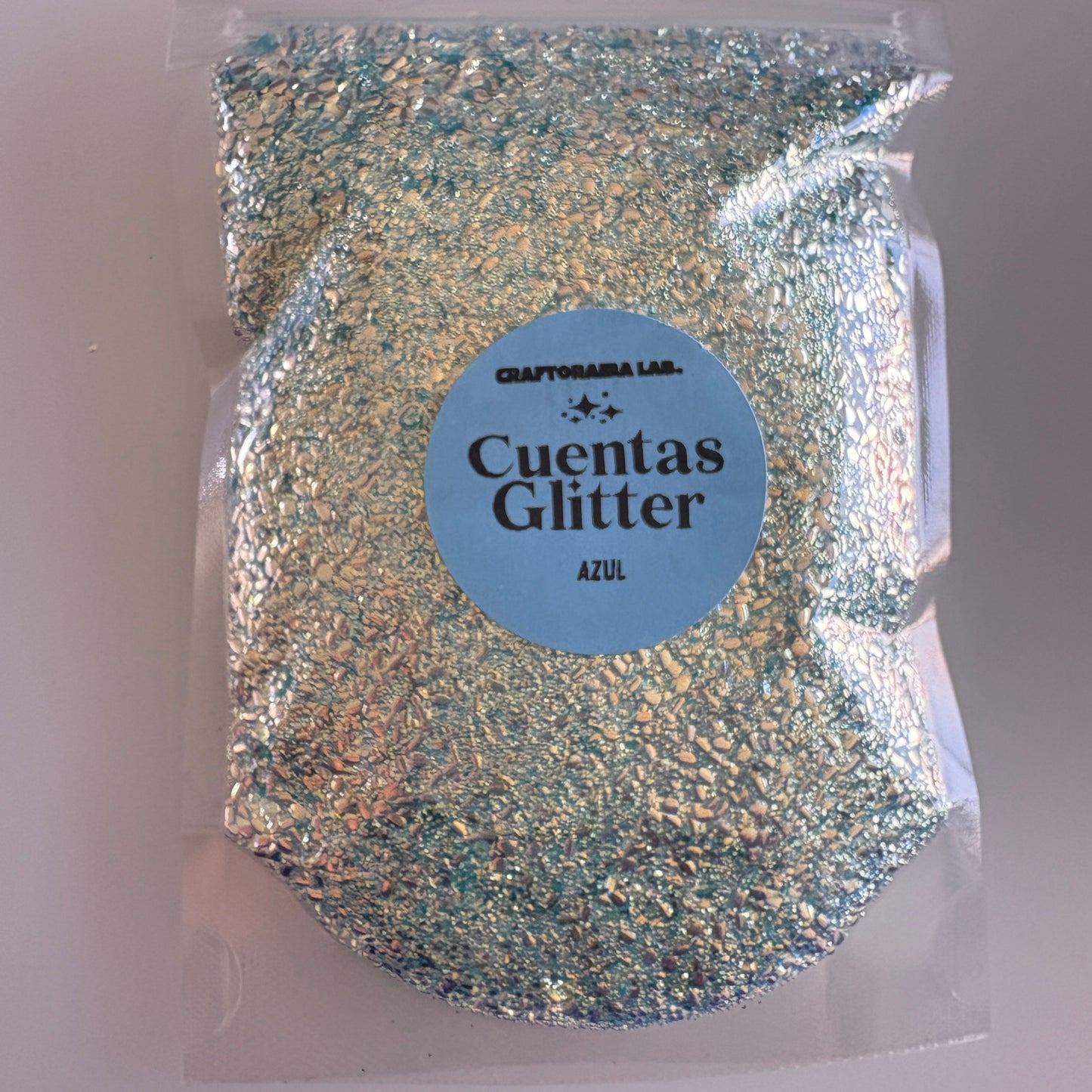 Cuentas Glitter Azul