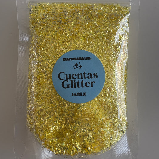 Cuentas Glitter Amarillo