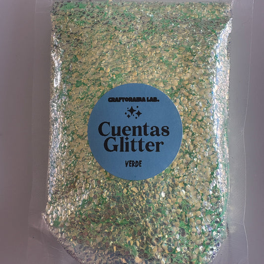 Cuentas Glitter Verde