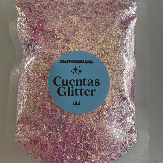 Cuentas Glitter Lila
