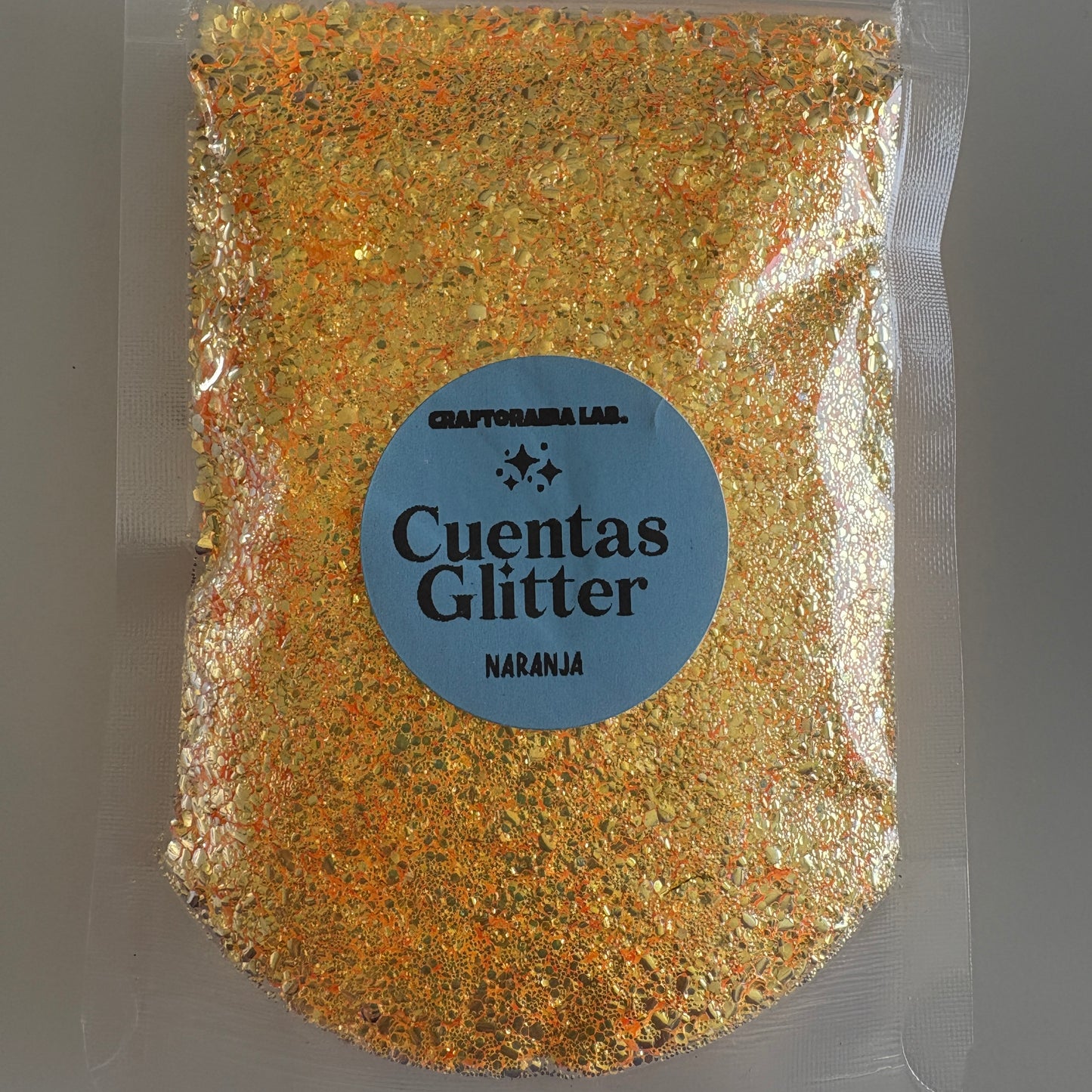 Cuentas Glitter Naranja