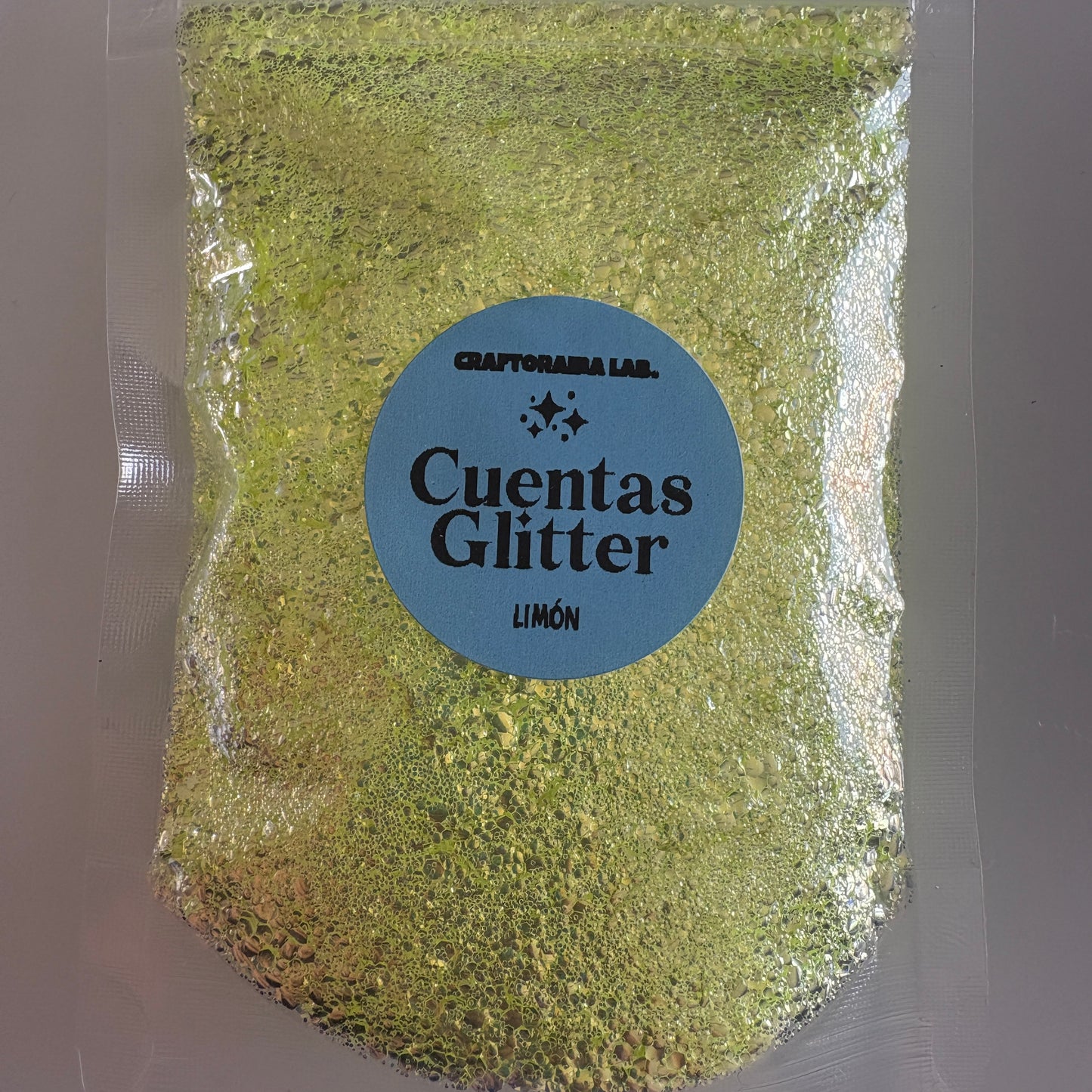 Cuentas Glitter Limón