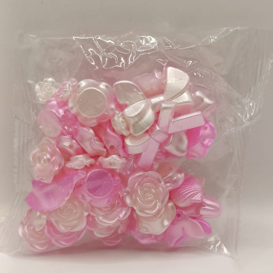 Decoración de plástico Mix piezas - Rosa